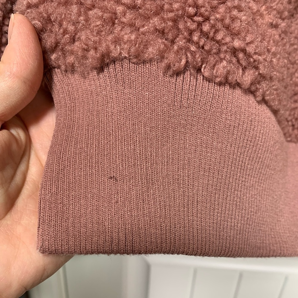 JoyLab Mauve Sherpa 1/2 Zip Pullover Jacket Size Medium - Picture 8 of 8
